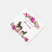 ゼブラエレガントピンクフローラベビーシャワーパーティー スタンダードカクテルナプキン (角)