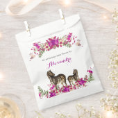 ゼブラエレガントピンクフローラベビーシャワーパーティー フェイバーバッグ (クリップ留めされた状態)