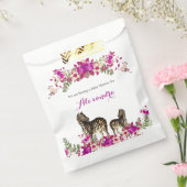 ゼブラエレガントピンクフローラベビーシャワーパーティー フェイバーバッグ (封をした状態)