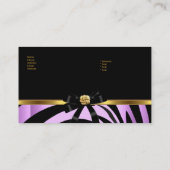 ゼブラエレガントブラック薄紫金ゴールドジュエルボウ 名刺 (裏面)