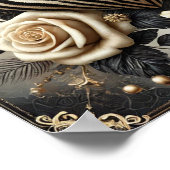 ゼブラエレガントプリントハート&バラポスター ポスター (角)