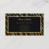 ゼブラエレガントプリントピーコック羽毛ヘアサロン 名刺 (裏面)