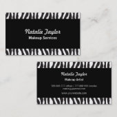 ゼブラエレガントプリントメイクアップアーティストの名刺 名刺 (正面/裏面)