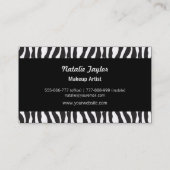 ゼブラエレガントプリントメイクアップアーティストの名刺 名刺 (裏面)