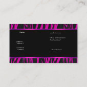 ゼブラエレガントホットピンクブラックブティックカード4 名刺 (裏面)