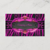 ゼブラエレガントホットピンクブラックブティックカード4 名刺 (正面)