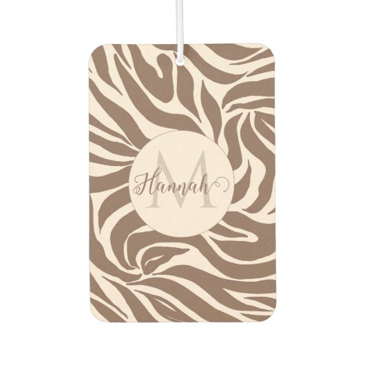 ゼブラエレガントモカ模様 カーエアーフレッシュナー (正面)