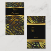 ゼブラエレガント金ゴールドエキゾチック黒ワイルド2 名刺 (正面/裏面)