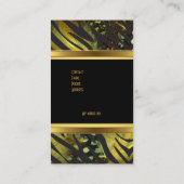 ゼブラエレガント金ゴールドエキゾチック黒ワイルド2 名刺 (裏面)