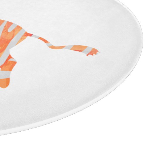 ゼブラオレンジとホワイトシルエット カッティングボード (角)