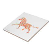 ゼブラオレンジとホワイトシルエット タイル (側面)