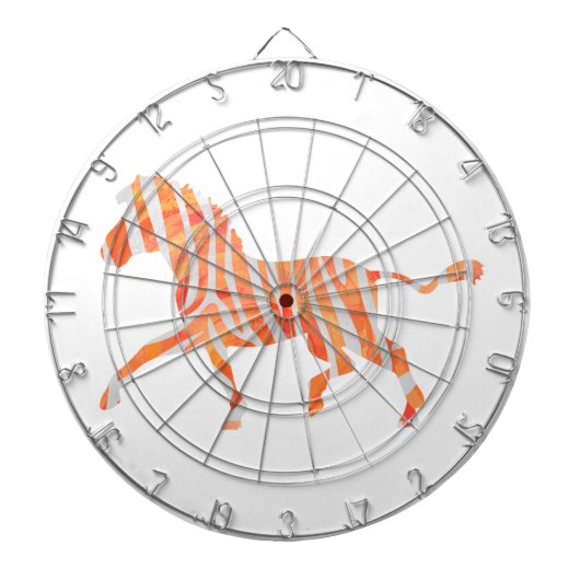 ゼブラオレンジとホワイトシルエット ダーツボード (正面)