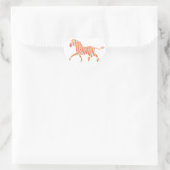 ゼブラオレンジとホワイトシルエット ハートシール (バッグ)