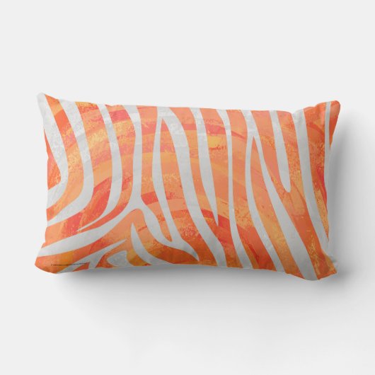 ゼブラオレンジとホワイトシルエット ランバークッション (裏面)