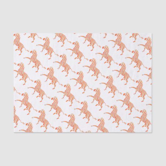 ゼブラオレンジとホワイトシルエット 薄葉紙 (正面)