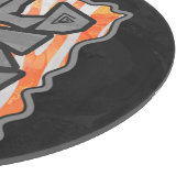 ゼブラオレンジとホワイトワイルドミー カッティングボード (角)