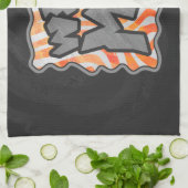 ゼブラオレンジとホワイトワイルドミー キッチンタオル (折り畳み)