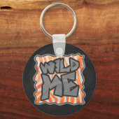 ゼブラオレンジとホワイトワイルドミー キーホルダー (正面)