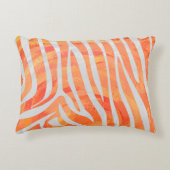 ゼブラオレンジアンドホワイトプリント アクセントクッション (正面)
