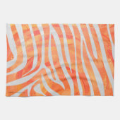 ゼブラオレンジアンドホワイトプリント キッチンタオル (横)