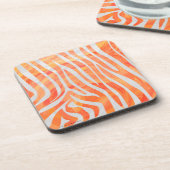 ゼブラオレンジアンドホワイトプリント コースター (左側)