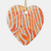 ゼブラオレンジアンドホワイトプリント セラミックオーナメント (右)