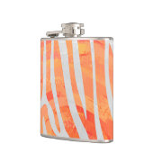 ゼブラオレンジアンドホワイトプリント フラスク (左)
