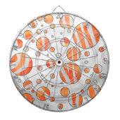 ゼブラオレンジアンドホワイト水玉模様 ダーツボード (正面)