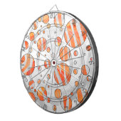 ゼブラオレンジアンドホワイト水玉模様 ダーツボード (正面右)