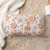 ゼブラオレンジアンドホワイト水玉模様 ランバークッション (ブランケット)