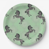 ゼブラオンスターバストと淡い色の緑 ペーパープレート (正面)