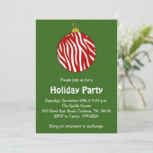 ゼブラオーナメントホリデーパーティ招待状 招待状 (スタンド正面)