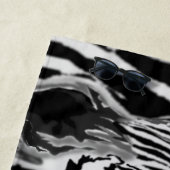 ゼブラカップルビーチタオル白黒ストライプ ビーチタオル (インサイチュ)