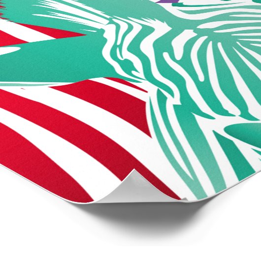 ゼブラカラフルシームレスパターン。野生の動物のテクスチャ ポスター (角)