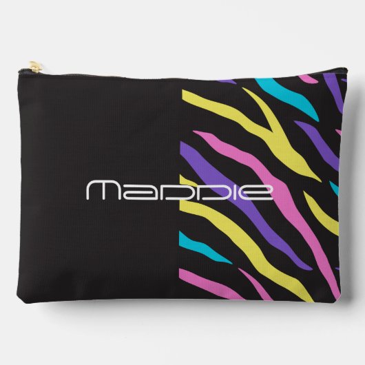 ゼブラカラフルストライプ模様アクセサリポーチ アクセサリーポーチ (正面)