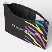 ゼブラカラフルストライプ模様アクセサリポーチ アクセサリーポーチ (見開き)