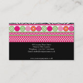 ゼブラカラフルハートデザイン名刺 名刺 (裏面)