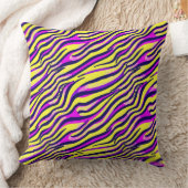 ゼブラカラフルプリントのストライプ抽象芸術パターン クッション (ブランケット)