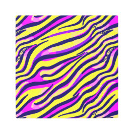 ゼブラカラフルプリントのストライプ抽象芸術パターン メタルプリント