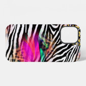 ゼブラカラフル抽象芸術柄 iPhoneケース (裏面横)