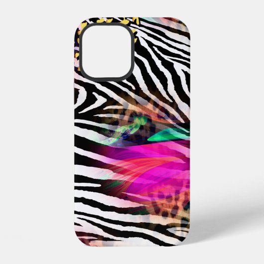 ゼブラカラフル抽象芸術柄 iPhoneケース (裏面)