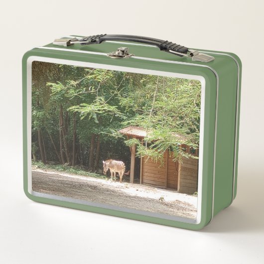 ゼブラカラフル&フローラ、メタルランチボックス メタルランチボックス (正面)