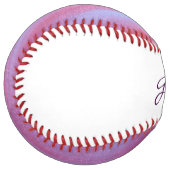 ゼブラガーリー抽象芸術 |かわいいピンク紫モノグラム ソフトボール (正面左)