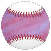 ゼブラガーリー抽象芸術 |かわいいピンク紫モノグラム ソフトボール (裏面)