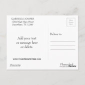 ゼブラガーリー抽象芸術 |かわいいピンク紫モノグラム ポストカード (裏面)