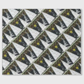 ゼブラクリスマスツリーコラージュ ラッピングペーパー (フラット)