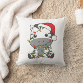 ゼブラクリスマス冬の動物の休日ゼブラ クッション (ブランケット)