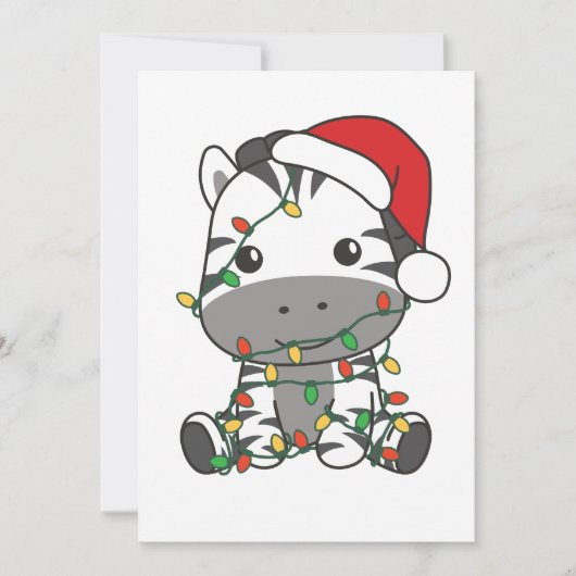 ゼブラクリスマス冬の動物の休日ゼブラ シーズンカード (正面)
