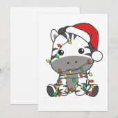 ゼブラクリスマス冬の動物の休日ゼブラ シーズンカード (正面/裏面)