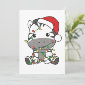 ゼブラクリスマス冬の動物の休日ゼブラ シーズンカード (スタンド正面)